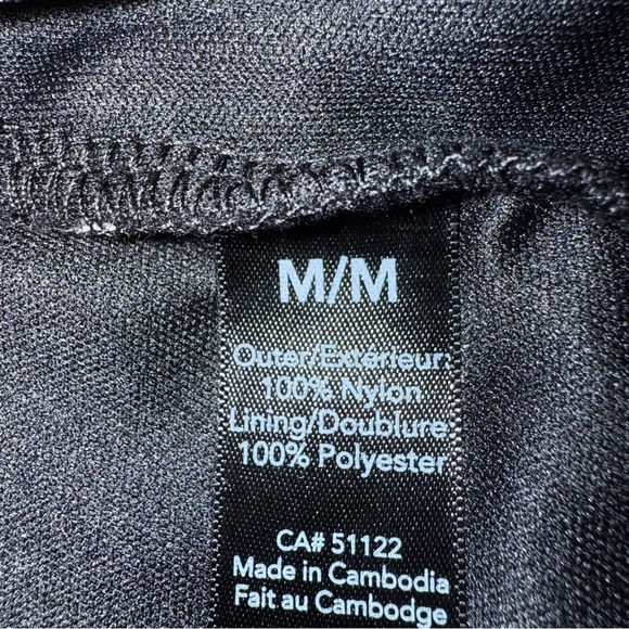 George Blouse Black & White Graphic Fitted Long Sheer Sleeve Criss Cross Bodice - Picture 10 of 10